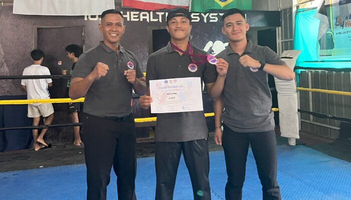 Personel Brimob Sultra, Bripda Ahmad Dzaky Satyanegara Raih Medali Emas Kejuaraan  KickBoxing Walikota Cup