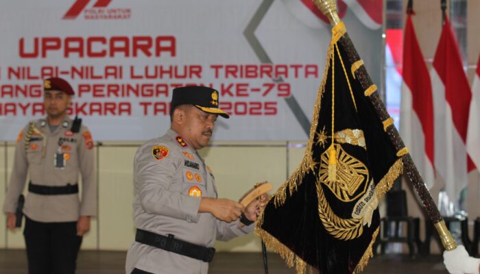 Polda Sultra Gelar Upacara Pemuliaan Nilai-Nilai Luhur Tribrata Peringati Hari Bhayangkara ke-79