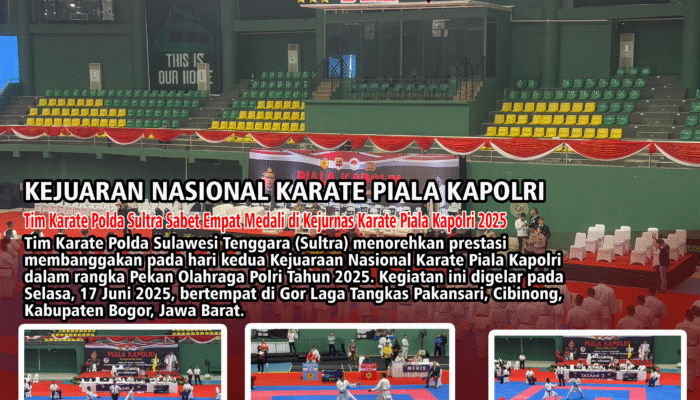 Tim Karate Polda Sultra Sabet Empat Medali di Kejurnas Karate Piala Kapolri 2025