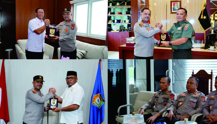 Dansat Brimob Polda Sultra Bersama PJU Dampingi Kapolda dalam Kunjungan Silaturahmi ke Danrem 143/HO, Ketua DPRD, dan Kabinda Sultra