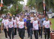 Semarak Hari Bhayangkara ke-79, Polda Sultra Gelar Jalan Sehat dan Senam Bersama di Ex MTQ Kendari