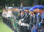 Sat Brimob Polda Sultra Ikuti Gladi Bersih Upacara HUT Bhayangkara ke-79 di Kantor Gubernur Sultra