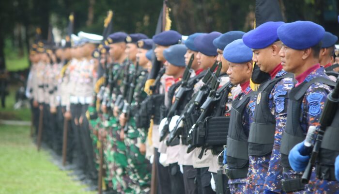 Sat Brimob Polda Sultra Ikuti Gladi Bersih Upacara HUT Bhayangkara ke-79 di Kantor Gubernur Sultra