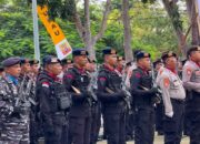Batalyon B Pelopor Sat Brimob Polda Sultra Ikuti Upacara HUT Bhayangkara ke-79 di Kota Baubau