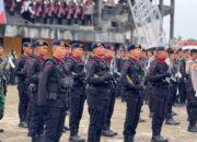 Batalyon B Pelopor Brimob Sultra Ikuti Upacara HUT Bhayangkara ke-79 di Buton