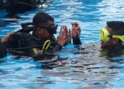 Tingkatkan Kemampuan, Personel Batalyon A Pelopor Gelar Latihan Selam Dasar di Kolam Renang Brimob Polda Sultra