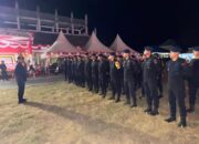 Personel Batalyon B Pelopor BKO Polres Buton Amankan Malam Puncak HUT ke-11 Kabupaten Buton Selatan