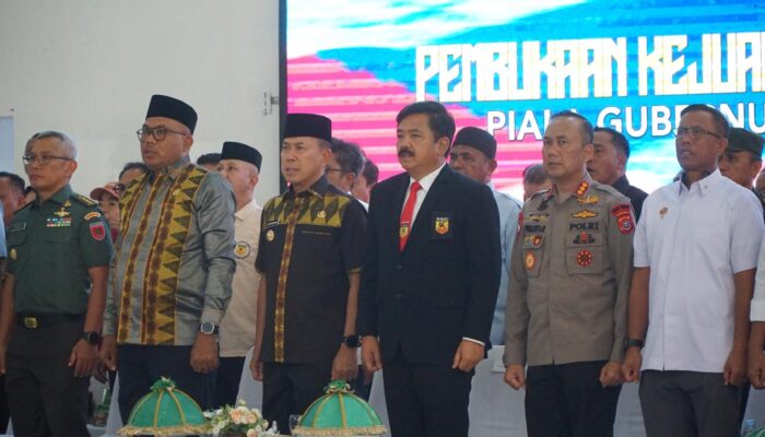 Dansat Brimob Polda Sultra Hadiri Pelantikan Pengurus FORKI Sultra dan Pembukaan Kejuaraan Karate Gubernur Cup 2025