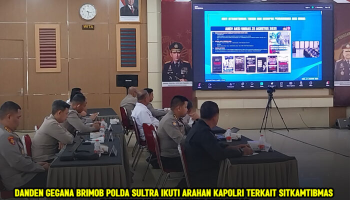 Danden Gegana Brimob Polda Sultra Ikuti Arahan Kapolri Terkait Sitkamtibmas dan Kesiapan Pengamanan Aksi Unras