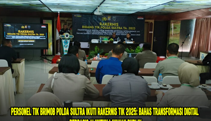 Personel TIK Brimob Polda Sultra Ikuti Rakernis TIK 2025: Bahas Transformasi Digital Berbasis AI untuk Layanan Publik