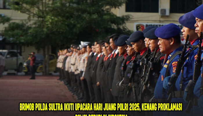 Brimob Polda Sultra Ikuti Upacara Hari Juang Polri 2025, Kenang Proklamasi Polisi Republik Indonesia