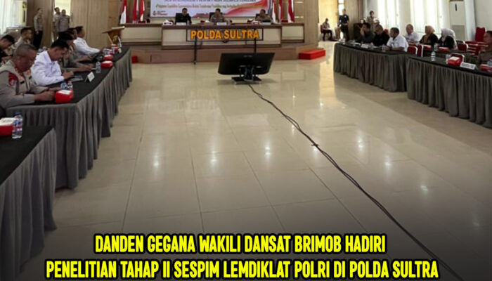 Danden Gegana Wakili Dansat Brimob Hadiri Penelitian Tahap II Sespim Lemdiklat Polri di Polda Sultra