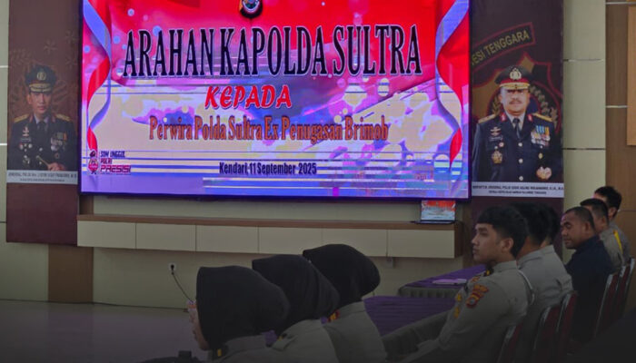Dansat Brimob Polda Sultra Hadiri Arahan Kapolda Sultra kepada Perwira Eks Personel Brimob di Polda Sultra