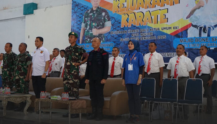 Dansat Brimob Polda Sultra Hadiri Pembukaan Kejuaraan Karate Piala Ketua Umum KKI Kota Kendari