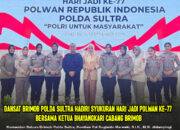Dansat Brimob Polda Sultra Hadiri Syukuran Hari Jadi Polwan ke-77 Bersama Ketua Bhayangkari Cabang Brimob
