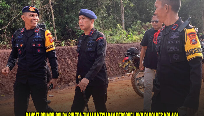 Dansat Brimob Polda Sultra Tinjau Kesiapan Personel BKO di Polres Kolaka