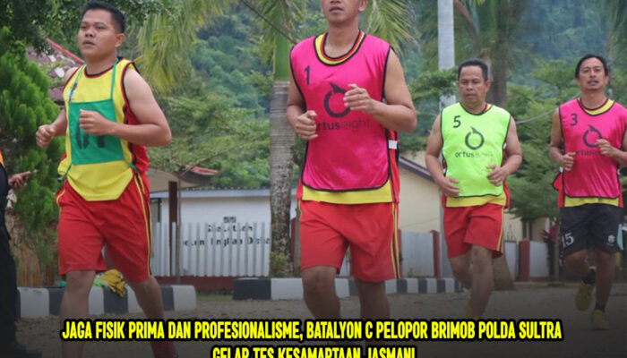 Jaga Fisik Prima dan Profesionalisme, Batalyon C Pelopor Brimob Polda Sultra Gelar Tes Kesamaptaan Jasmani