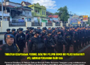Tingkatkan Kesiapsiagaan, Personel Batalyon B Pelopor Brimob BKO Polres Baubau Ikuti Apel Gabungan Pengamanan Unjuk Rasa