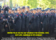 Brimob Polda Sultra Siap Amankan STQH Nasional 2025, Ikuti Apel Gabungan di Pelataran  MTQ Kendari