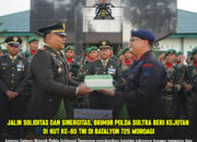 Jalin Soliditas dan Sinergitas, Brimob Polda Sultra Beri Kejutan di HUT ke-80 TNI di Batalyon 725 Woroagi