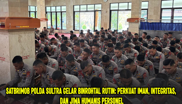 Satbrimob Polda Sultra Gelar Binrohtal Rutin: Perkuat Iman, Integritas, dan Jiwa Humanis Personel
