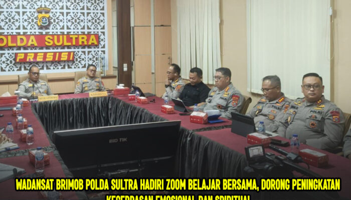 Wadansat Brimob Polda Sultra Hadiri Zoom Belajar Bersama, Dorong Peningkatan Kecerdasan Emosional dan Spiritual