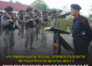 Apel Pemberangkatan Personel Satbrimob Polda Sultra BKO Polda Papua dalam Satgas Amole II, Dipimpin Langsung Komandan Satuan Kombes Pol Dr. Sugianto Marweki, S.I.K., M.Si.