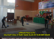 Satbrimob Polda Sultra Gelar Bakti Sosial Bersih-Bersih Tempat Ibadah Sambut HUT Korps Brimob ke-80