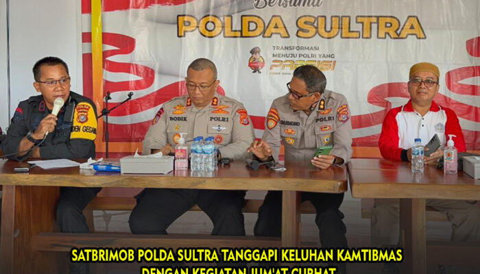Serap Aspirasi di Baruga, Satbrimob Polda Sultra Tanggapi Keluhan Kamtibmas dengan Kegiatan Jum’at Curhat