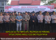 Kapolda Sultra Pimpin Apel Pelepasan 100 Personel Satgas Operasi Amole II 2025 BKO Polda Papua