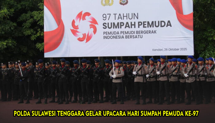 Polda Sulawesi Tenggara Gelar Upacara Hari Sumpah Pemuda ke-97 di Mapolda Sultra