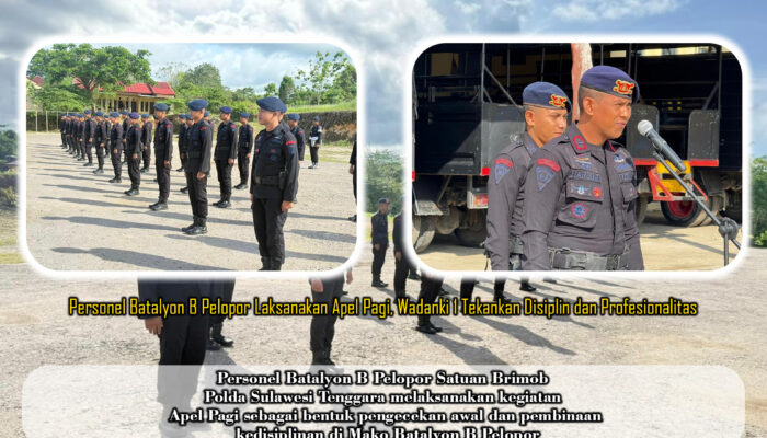 Personel Batalyon B Pelopor Laksanakan Apel Pagi, Wadanki 1 Tekankan Disiplin dan Profesionalitas