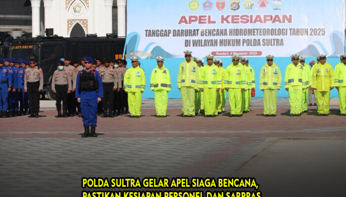 Polda Sultra Gelar Apel Siaga Bencana,  Pastikan Kesiapan Personel dan Sarpras