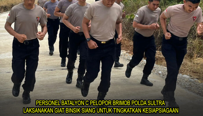 Personel Batalyon C Pelopor Brimob Polda Sultra Laksanakan Giat Binsik Siang untuk Tingkatkan Kesiapsiagaan