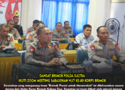 Dansat Brimob Polda Sultra Ikuti Zoom Meeting Sarasehan HUT ke-80 Korps Brimob