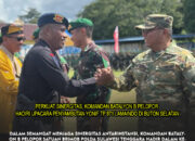 Perkuat Sinergitas, Komandan Batalyon B Pelopor Hadiri Upacara Penyambutan Yonif TP 871 Lamaindo di Buton Selatan