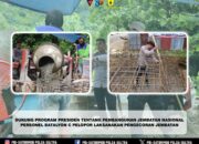 Personel Batalyon C Pelopor Satbrimobda Sultra Bangun Jembatan, Dukung Program Presiden untuk Akses Pendidikan Anak Sekolah