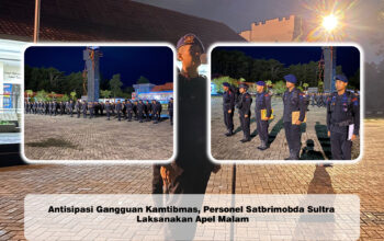 Antisipasi Gangguan Kamtibmas, Personel Satbrimobda Sultra Laksanakan Apel Malam