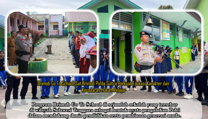 Brimob Go To School, Sat Brimob Polda Sultra Perkuat Edukasi Karakter dan Kesadaran Hukum Pelajar