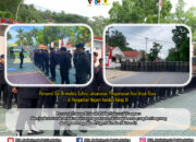 Personel Sat Brimobda Sultra Laksanakan Pengamanan Aksi Unjuk Rasa di Pengadilan Negeri Kendari Kelas IA