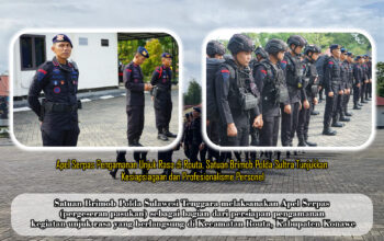 Apel Serpas Pengamanan Unjuk Rasa di Routa, Satuan Brimob Polda Sultra Tunjukkan Kesiapsiagaan dan Profesionalisme Personel