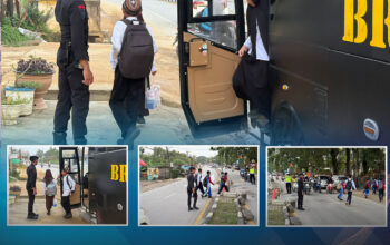 Peduli Pendidikan, Satbrimobda Polda Sultra Antar Pelajar ke Sekolah dengan Bus Brimob