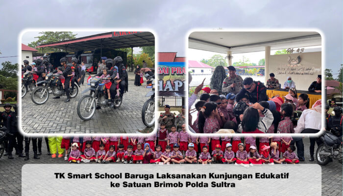 TK Smart School Baruga Laksanakan Kunjungan Edukatif ke Satuan Brimob Polda Sultra