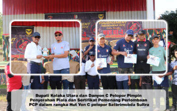 Bupati Kolaka Utara dan Danyon C Pelopor Pimpin Penyerahan Piala dan Sertifikat Pemenang Perlombaan PCP Dalan Rangka Hut Batalyon C Pelopor Satbrimobda Sultra