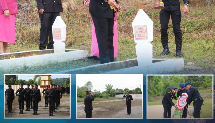 Personel Batalyon C Pelopor Sat Brimob Polda Sultra Gelar Upacara Ziarah di TMP Peringati HUT Ke-4