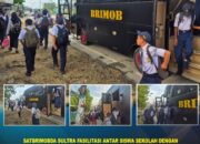 Satbrimobda Sultra Fasilitasi Antar Siswa Sekolah dengan Bus Brimob Gratis
