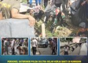 Personel Satbrimob Polda Sultra Gelar Kerja Bakti di Kawasan Kota Lama & Eks MTQ Kendari