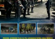Personel Satbrimob Polda Sultra Laksanakan Patroli Skala Besar di Wilkum Polresta Kendari