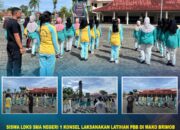 Siswa LDKS SMA Negeri 1 Konsel Laksanakan Latihan PBB di Mako Brimob Polda Sultra