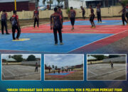 Smash Semangat dan Servis Solidaritas: Yon B Pelopor Perkuat Fisik Lewat Voli dan Tenis